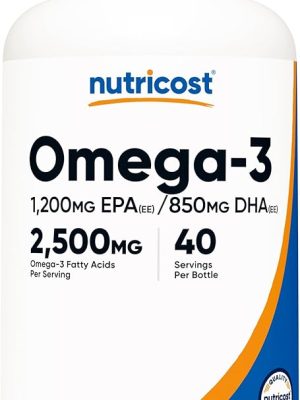 Omega-3 Fish Oil 2500 mg | 1200 EPA + 850 DHA | 120capsulas
