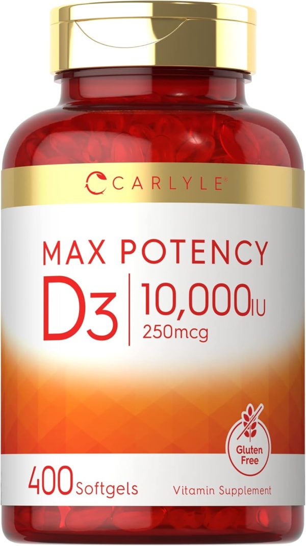 Vitamina D-3 10,000iu 250mcg 400 capsulas blandas